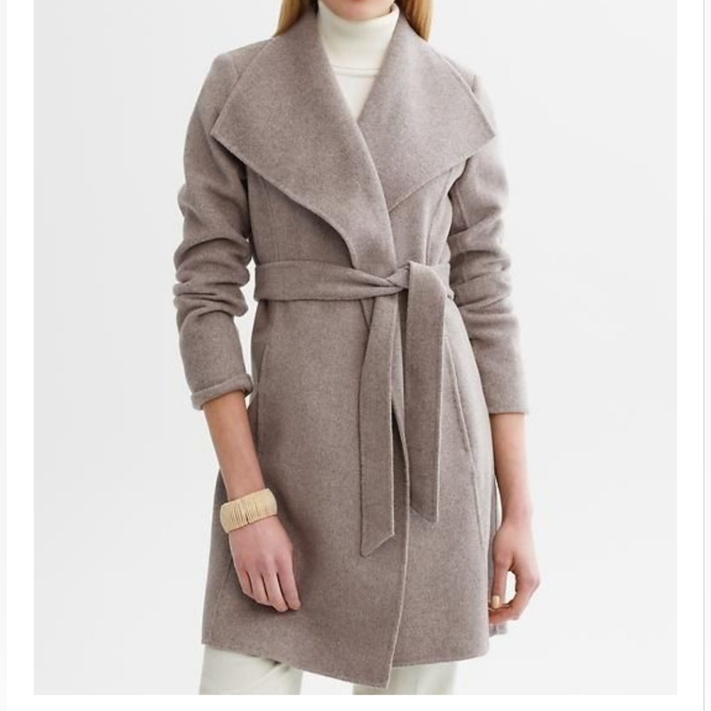 Banana Republic Double Faced Wrap Coat Taupe